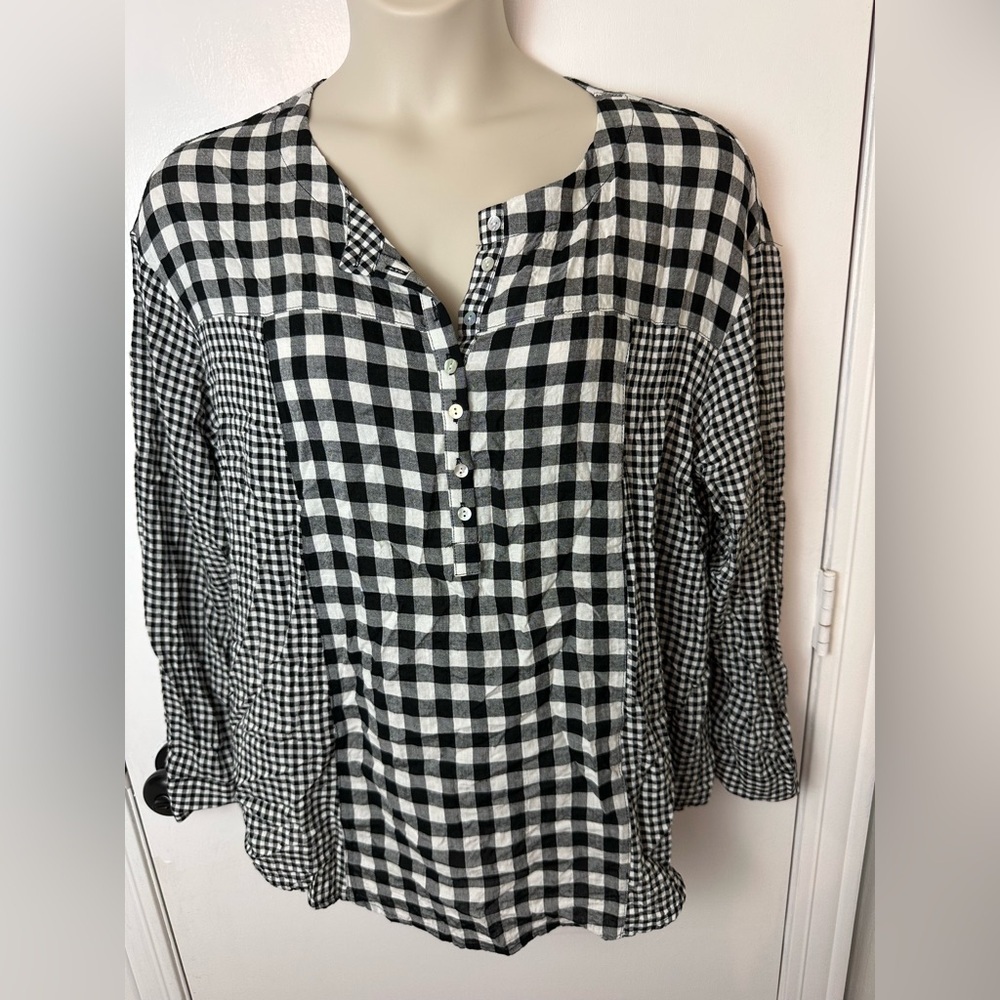 Jane & Delancey XL women’s Plaid button loose fit shirt #1663